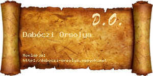 Dabóczi Orsolya névjegykártya